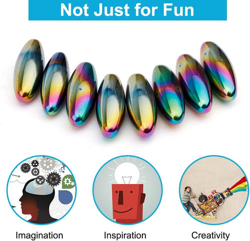 Umnodobn 18 Pack Rattle Magnets Snake Eggs for Adults, Magnetic Stones Oval Science Kit Toy, Fidget Toys Bulk