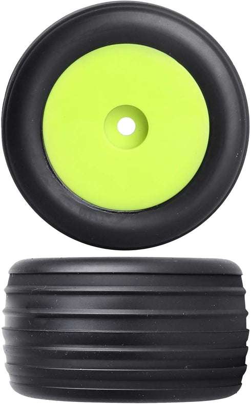 Mounted Front Wheels for Losi Mini T 2.0, Replacement 1/18 Off Road Directional Tires (Yellow)