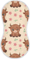 FUQIUMI Highland Cow Animal Floral Print Muslin Burp Cloths for Babies,Soft Cotton 4