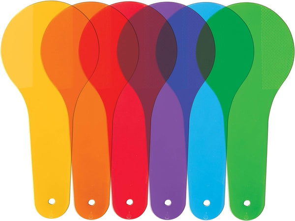 6Pcs Color Paddles - Transparent Color Learning Optics Filter Plates for Montessori Educational Science