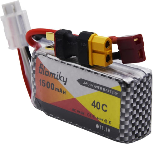 Blomiky 2 Pack 11.1V 1500mAh 35C 11.1V 1500mAh 2 Lipo Battery with T Plug for RC Airplane, RC Helicopter, RC Car Truck