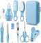 PandaEar Baby Healthcare and Grooming Kit, Baby Safety Set with Comb, Brush, Nail Clippers, Blue