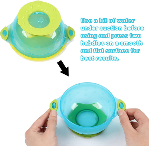 PandaEar Stay Put Spill Proof Stackable Baby Suction Bowls, 3 Sizes for Toddlers with Silicone Feeding Utensils and