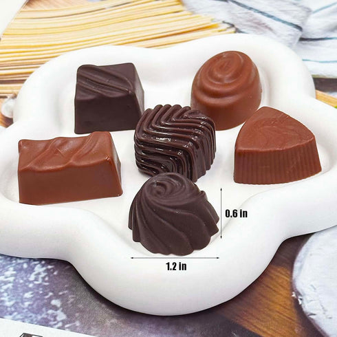 20Pcs Fake Chocolate, Simulation Chocolate Artificial Food Chocolates Resin Flatback Cabochon Chocolates Beads Faux