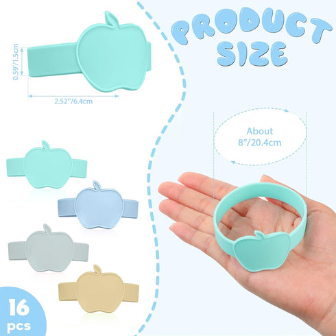 Fuutreo 16 Pcs Baby Bottle Labels for Daycare Labels Reusable Waterproof Silicone Name Bands Writable Baby Bottle Name