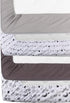 FIGEPO 4 Pack Set Star and Moon Neutral Unisex Fitted Baby Crib Sheets for Baby Boys or Girls