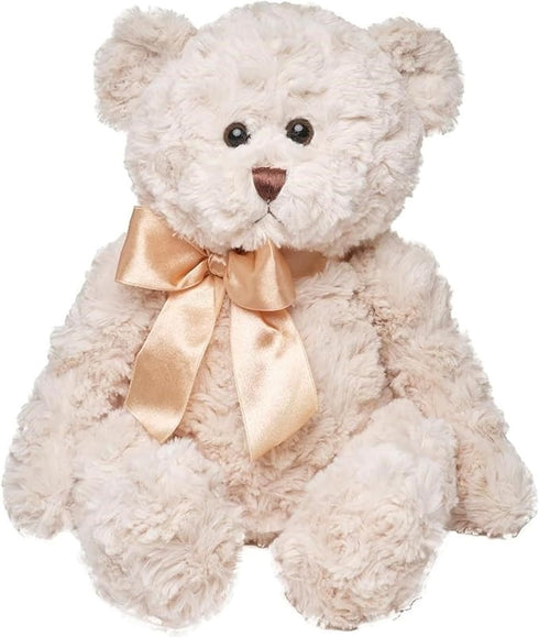 16" Bearington Huggles Creamy White Teddy Bear Stuffed Animal Toy - Soft-Fur Teddy Bear Plushies with Satin Bow