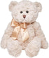 16" Bearington Huggles Creamy White Teddy Bear Stuffed Animal Toy - Soft-Fur Teddy Bear Plushies with Satin Bow