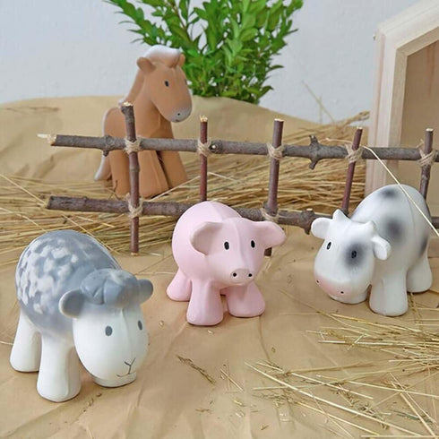 Organic Cow Rubber Rattle & Teether for Babies