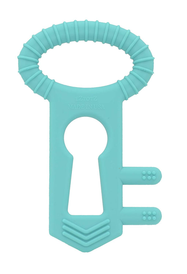 The Teething Key by Eztotz, BPA Free Silicone Baby Teether Toy for Infants, Easy Grip Multiple Texture