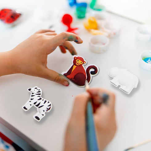 Funto Animal Painting Kit for Kids, 27 PCS Arts and Crafts Set, Paint Your Own Figurines with Magnet