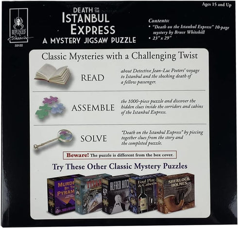 Classic Mystery Jigsaw Puzzle, Murder Mystery Party - Death on The Istanbul Express, 1,000 Piece Orange