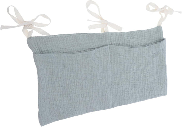 FAVOMOTO Bed Organizer Cotton Storage Bag with Double Slots for Efficient Diaper