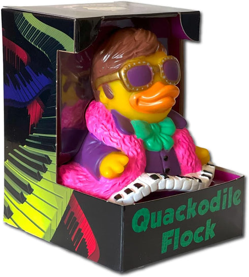 Quackodile Flock - Floating Rubber Ducks, Collectible Bath Toy Gift for Kids & Adults