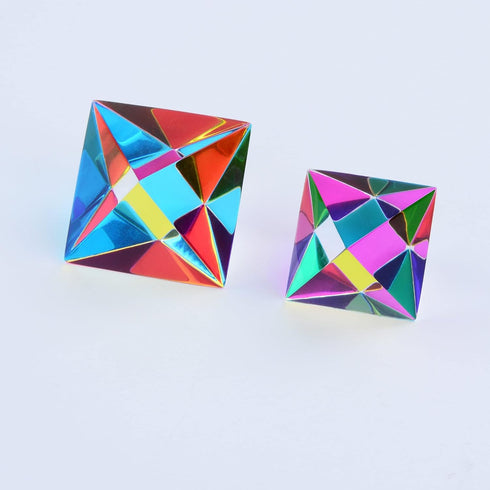 CMY Cubes The Aether (50mm) - Cyan, Magenta & Yellow Polyhedron for Subtractive Color Mixing Educational Desk Object