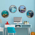 4 PCS Removable 3D Under The Sea Wall Decals, Animals Wall Sticker Home Decor for Bathroom & Kids Nursery Room