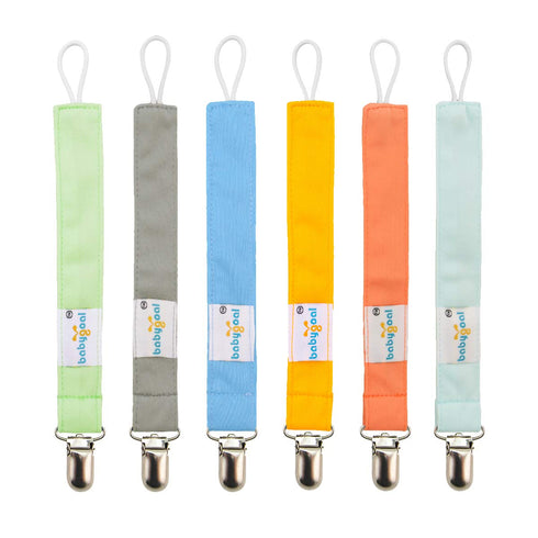 Babygoal Pacifier Clips, 6 Pack Holder for Boys and Girls, Fits Most Pacifier Styles and Baby Toys
