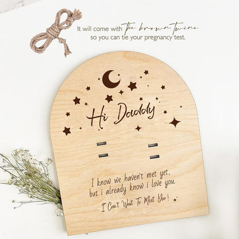 FREEBLOSS Surprise Pregnancy Announcement for Dad Baby Reveal Ideas for Husband, Hi Daddy Pregnancy Test Keepsake