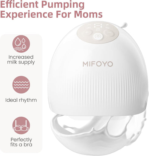 MIFOYO 4 9 24mm 1 Pack Breast Pump, Wearable Breastfeeding Pump, Electric Breast Pumping, Hands Free Breast Pump