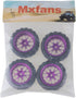 Mxfans Black Flower Pattern Rubber Tyres with Purple Y-Shape Aluminum Alloy Wheel Rims for RC 1:10 Racing Car