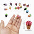 Cayway Dollhouse Plant Miniature 16 PCS Artificial Plant Tiny Bonsai Model Mini Flowerpot Fake Succulent Doll House for Garden Dollhouse Decorations