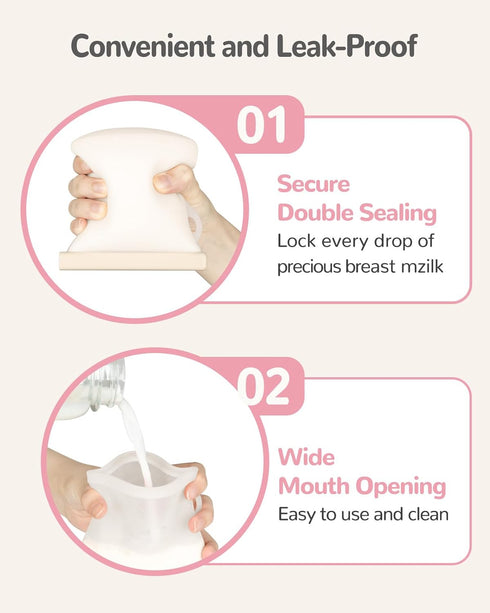 Jelly Ruru 7 8.5oz 250ml JellyRuru PCS Reusable Breast Milk Storage Bags, Standard Silicone Breastmilk Freezer Storage