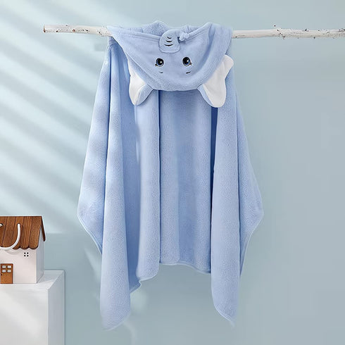 BEENIFIC Baby Hooded Towel,Toddler Hooded Bath Towel Baby Towels and Washcloths Baby Bath EssentialsBlue Elephant