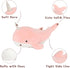 Tezituor Narwhal Stuffed Animal, Pink Plush Whale Narwhal Toy, Ultra Soft Cute Plushie Hugging Pillow for Girls Kids