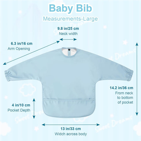 Accmor Full Sleeve Waterproof Baby Bib for Toddlers - Machine Washable Smock