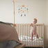 Boho Baby Crib Mobile Decor - Wooden Moon and Stars Nursery Mobiles with Cloud for Bassinet Starry Night Handmade Soft