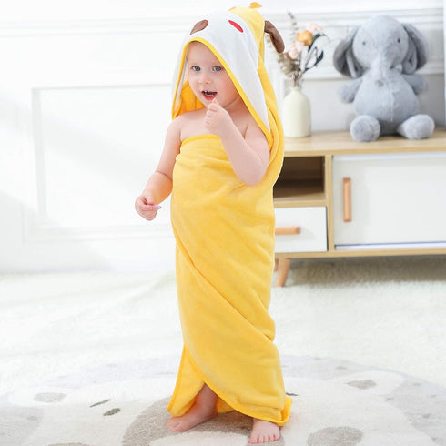 0-6T, MICHLEY Animal Hooded Baby Bath Towel Toddler Premium Cotton Absorbent Washcloth for Girls Boys Giraffe