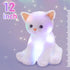Houwsbaby LED Glowing Kitty Plush Toy - Light Up Cat Stuffed Animal, Night Lights Birthday Present for Kids, White, 12''