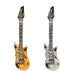 Treasure Gurus Set 2 40" Inflatable Silver Gold Electric Guitar Blow Up Toy for Swimming Pool Floaties