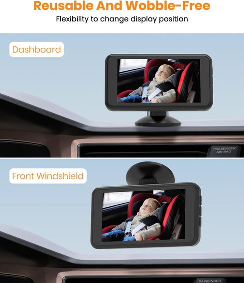 Easy-Install Suction Cup Bracket for Baby Car Camera