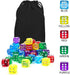 50 Pack 14MM 6 Sided Dice Set - Translucent Colors Dice with Black Pouch for Board Game
