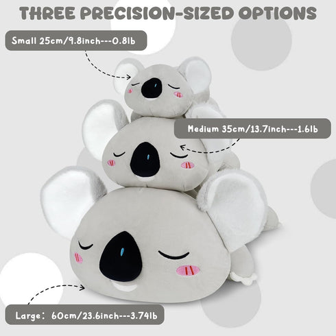 23.6 Inch TOYSYM Weighted Stuffed Animals Koala, Koala Plush with Weighted Beads, Cute Plushie Pillow Gifts for Adults
