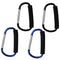 4 Pack Large Carabiner 5.5" D Style Click and Carry Bag Carrier Stroller Hooks (Black and Blue)