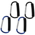 4 Pack Large Carabiner 5.5" D Style Click and Carry Bag Carrier Stroller Hooks (Black and Blue)