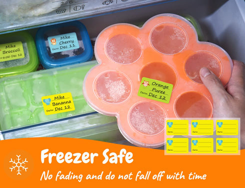 Baby Food Labels, Removable Write-On Daycare Date Labels for OXO Tot Baby Food Storage Containers, Trays, Jars, Freezer