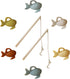 Marlowe & Co Silicone and Wooden Fishing Playset, Montessori Fine Motor Skills