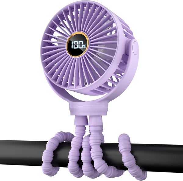 buywoo Portable Stroller Mini Fan, Small Rechargeable Personal Fan, Travel Essentials for
