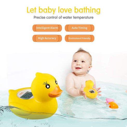 b&h Baby Thermometer, Infant Bath Floating Toy Safety Temperature Thermometer (Lady Duck)