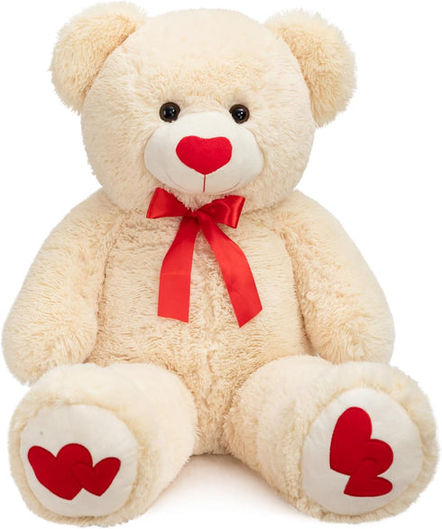 36 inch HollyHOME Big Teddy Bear Stuffed Animal Large Bear Plush with Red Heart for Girlfriend and Kids Holiday Toy