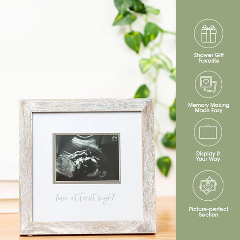 4 3 Pearhead Love at First Sight Sonogram Picture Frame, Gender Neutral Ultrasound Keepsake, Ideal Pregnancy Gift, Baby
