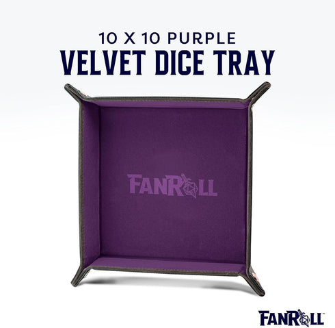 FanRoll by Metallic Dice Games Purple Fold Up Velvet Dice Tray w/PU Leather Backing: Role Playing Game Dice Accessories