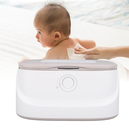 NOENNULL Baby Wipe Warmer Adjustable Temperature Large Capacity Wet Wipes Heater Dispenser with Night Light (Grey)