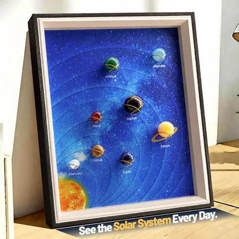 HCOREY 8-12, 8 10.9" 9" Solar System Model Kit for Kids Real Gemstone Planets Marbles, STEM Educational Space Toys
