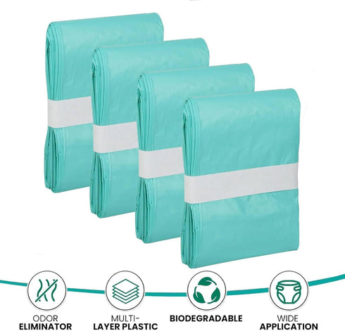 HBUYGF 280 Pack 550 6-Pack Adult Diaper Liner Refills, Compatible with Janibell Akord Slim Model Pail, Odor-Seal