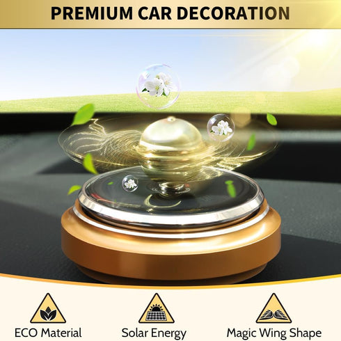 Mechaniker Golden Fidget Spinner Solar Energy Toy, Car Air Freshener Dashboard Decoration Powered by Sunshine, Cool