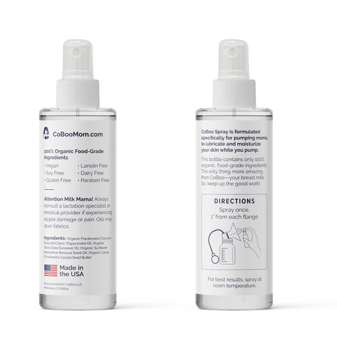Pumping Spray 2 Fl Oz, Organic Skin Lubricant for Breast Pumping, Vegan & Lanolin Free, Made in USA